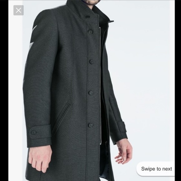 Zara Other - Zara Man Funnel Neck Coat Grey Winter Jacket